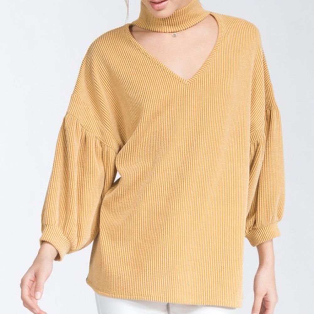 CYBER SALE! LAST S// NAYA Mustard Choker Top - Picture 4 of 8